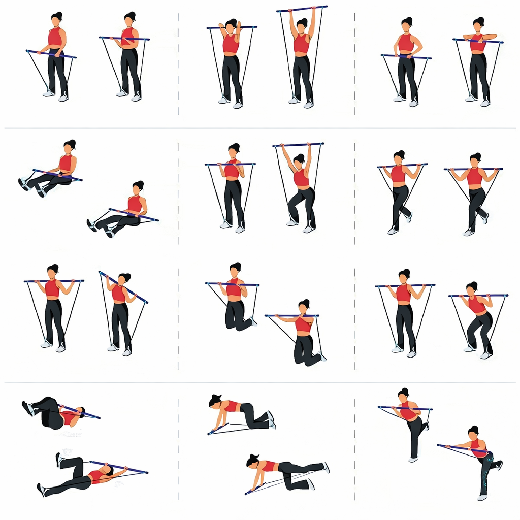 Pilates Bar - Комплект за тренировка с ластици