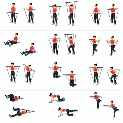 Pilates Bar - Комплект за тренировка с ластици